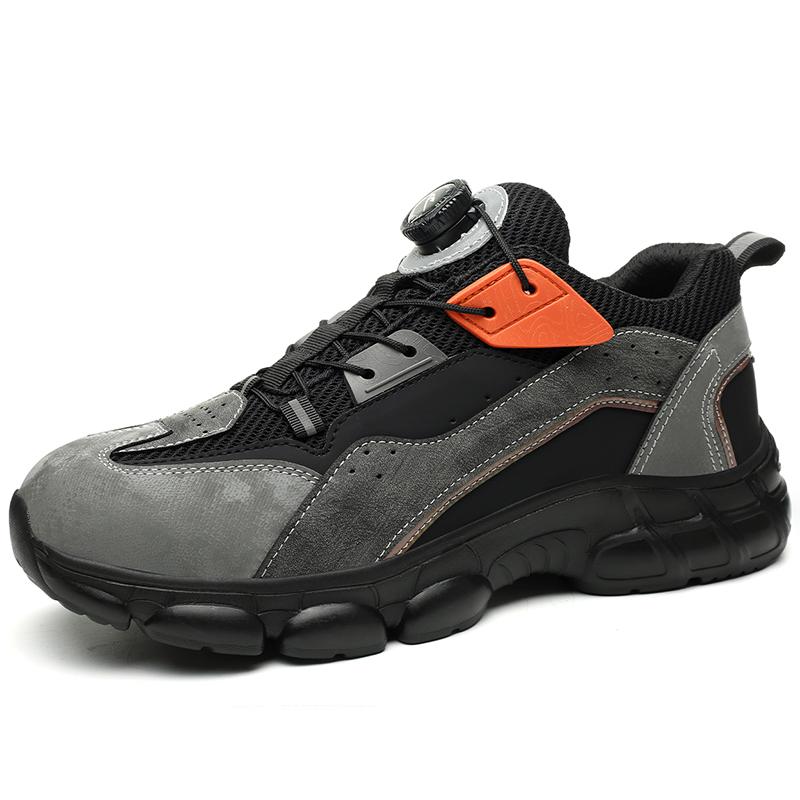 Rotating Buttons Safety Shoes Men Waterproof Work Boots Men Anti-smash  Anti-puncture Protective Shoes Steel Toe Boot Winter