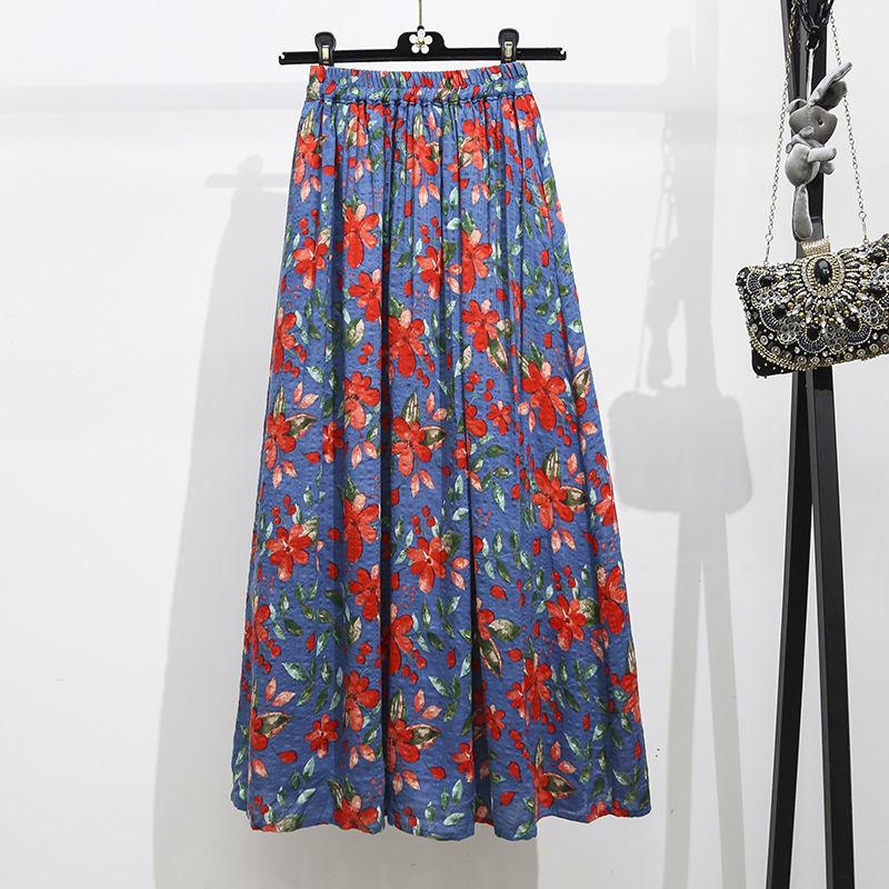 

Весна/Лето Женская юбка с принтом в пол Юбка-зонтик с фрагментированным цветочным принтом Юбка средней длины Юбка-трапеция XL