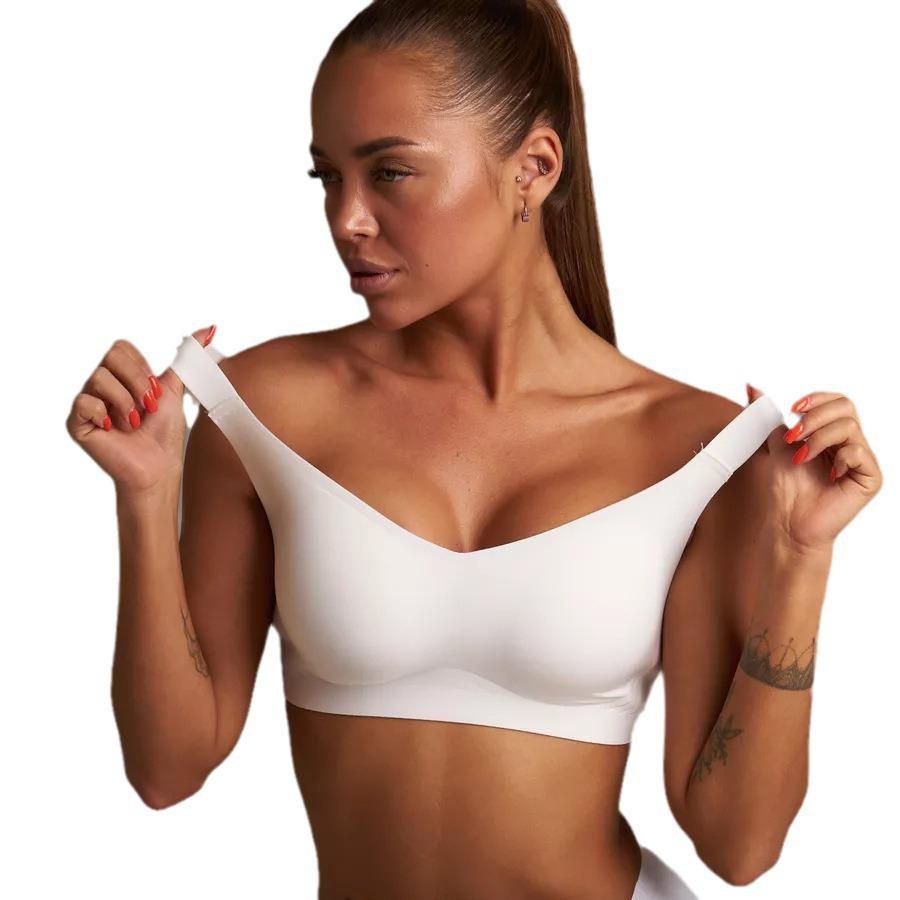 Zon Cross Russian Seamless Plus Size Wire-Free Support Anti-Sagging Slimming Bra for Women