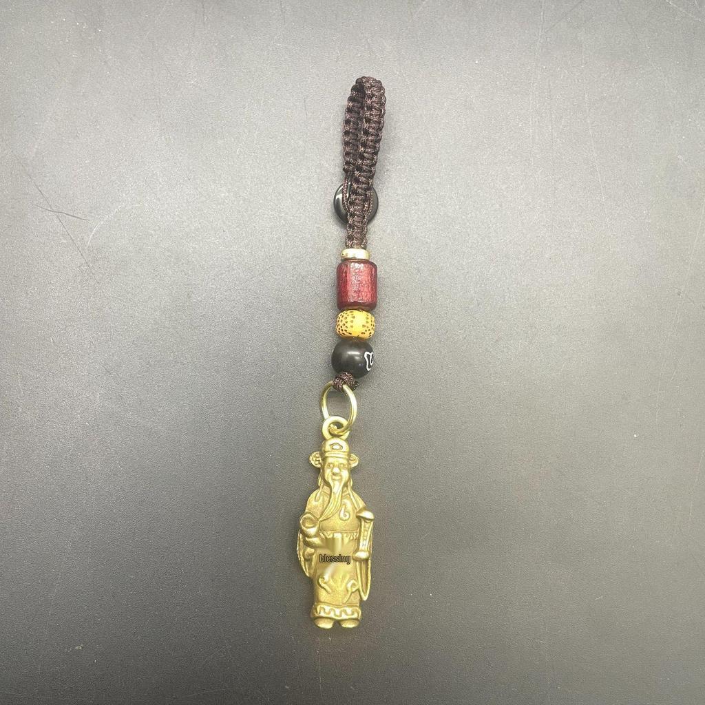 Portachiavi Personalizzato in Ottone con Manico in Guscio di Tartaruga e Ciondolo a Campanella