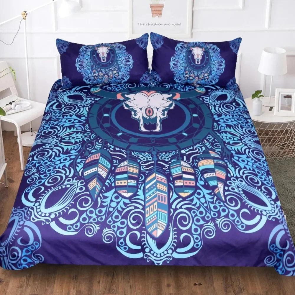 Baphomet Duvet Cover King Queen Size Pentagram With Demon Satanic Goat Head Bedding Collection For Boy Men Horror House Comforter Cover