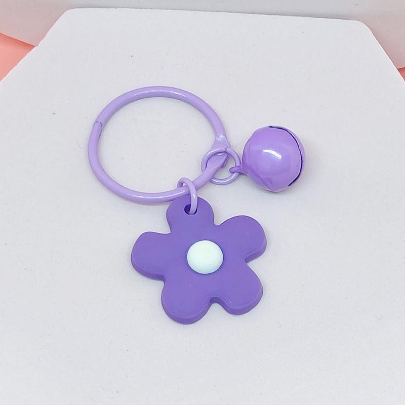 Colorful Floral Bell Keychain Ring - Chic Handbag Pendant & Small Gift for Women
