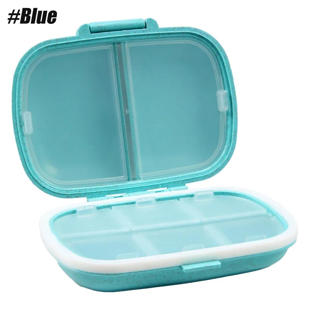 1Pc Travel Pill Organizer,8 Compartments Portable Pill Case,Small Pill Box for Pocket Purse Portable Medicine Vitamin Container