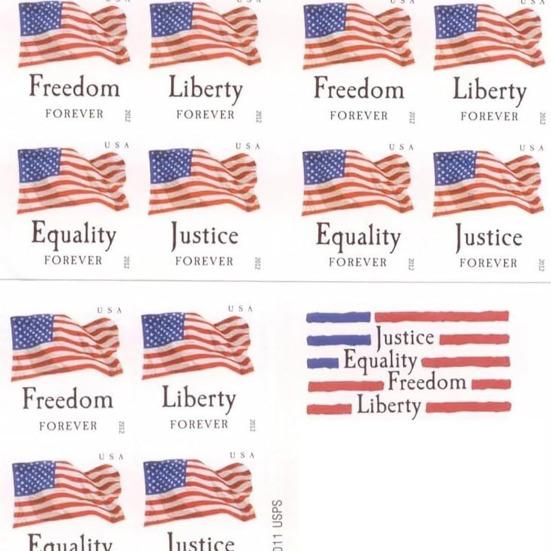 40Pcs Stamp Sticker American Flag Pattern Clear Print Water Sun Resistant Peel Fade-Proof Traceless Stamps