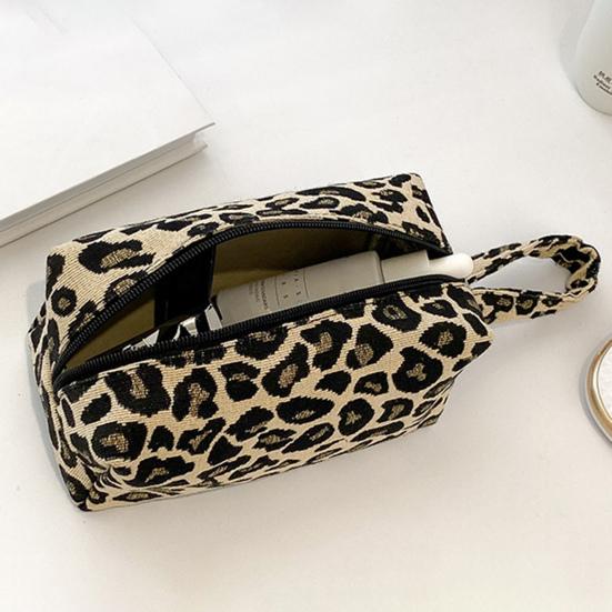 Cestovní kosmetická taška s potiskem leoparda a zebry, taštička na make-up se zipem na štětce na make-up, tužky, rtěnky