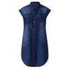 Women's Casual V-neck Denim Party Dress Sleeveless Swing Dress