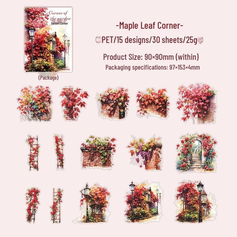 Garden Series: A Beautiful Day PET Sticker Pack - 30 Sheets, 6 Designs