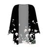 Women's Fashion Loose Casual Printed Seven-Part Sleeve Button Down Blouse Cardigan Top
