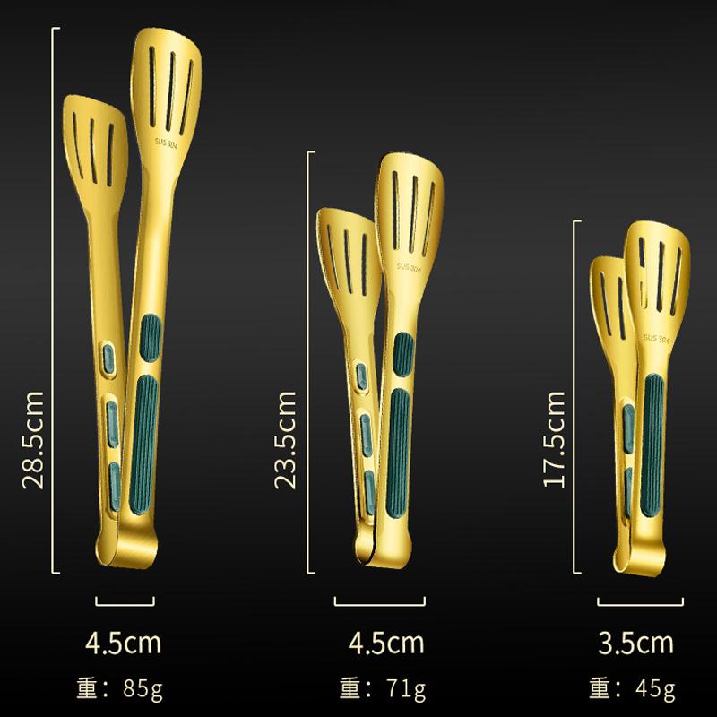 Food Tongs Stainless Steel Kitchen Tongs Meat Salad Steak Food Clip Long Handle Non-slip BBQ Cooking Tongs Kitchen Utensils