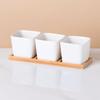 Five-pointed Star Flowerpot Tray Bamboo Wood Planter Stander Base Gift Succulents Bonsai Holder