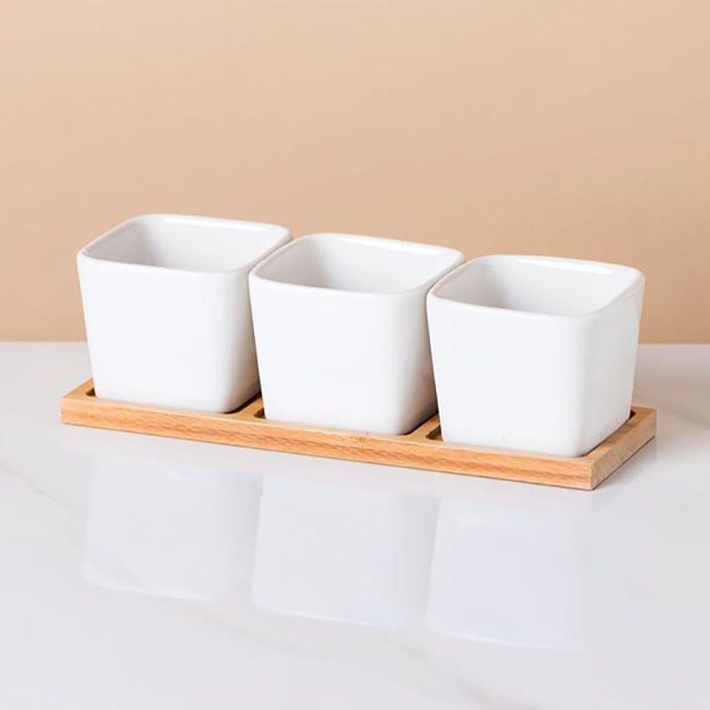 Five-pointed Star Flowerpot Tray Bamboo Wood Planter Stander Base Gift Succulents Bonsai Holder