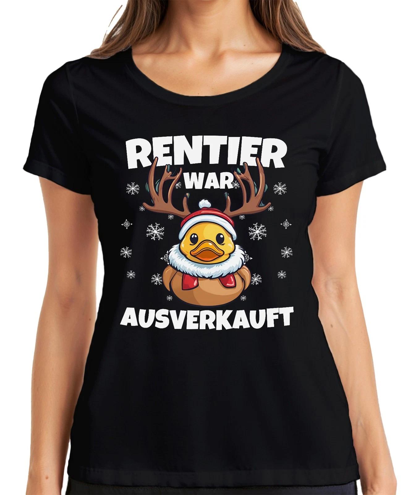 Rentier War Ausverkauft Ente Elch Lustig - Weihnachten Xmas Christmas Damen T-Sh XXXL