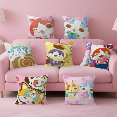 Anime Yokai Cute Watch   Pillow Cushion Cover Pillowcase Living Room Sofa Home Decor Customized