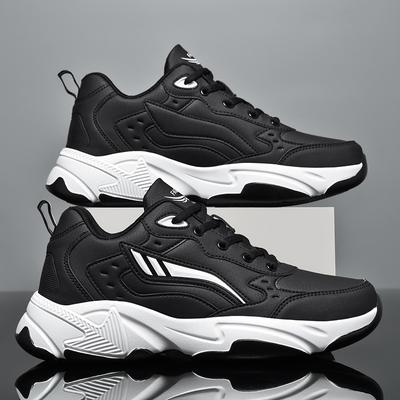 Baskets en Cuir PU Homme Chaussures Décontractées Sports Garçons Noir Pur Plus Grande Taille 47 48 49 Tenis Masculino Zapatillas Deportivas Hombre