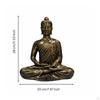 Meditating Buddha Sculpture Antique Finish Seated Figurine Handcrafted Meditation Decor