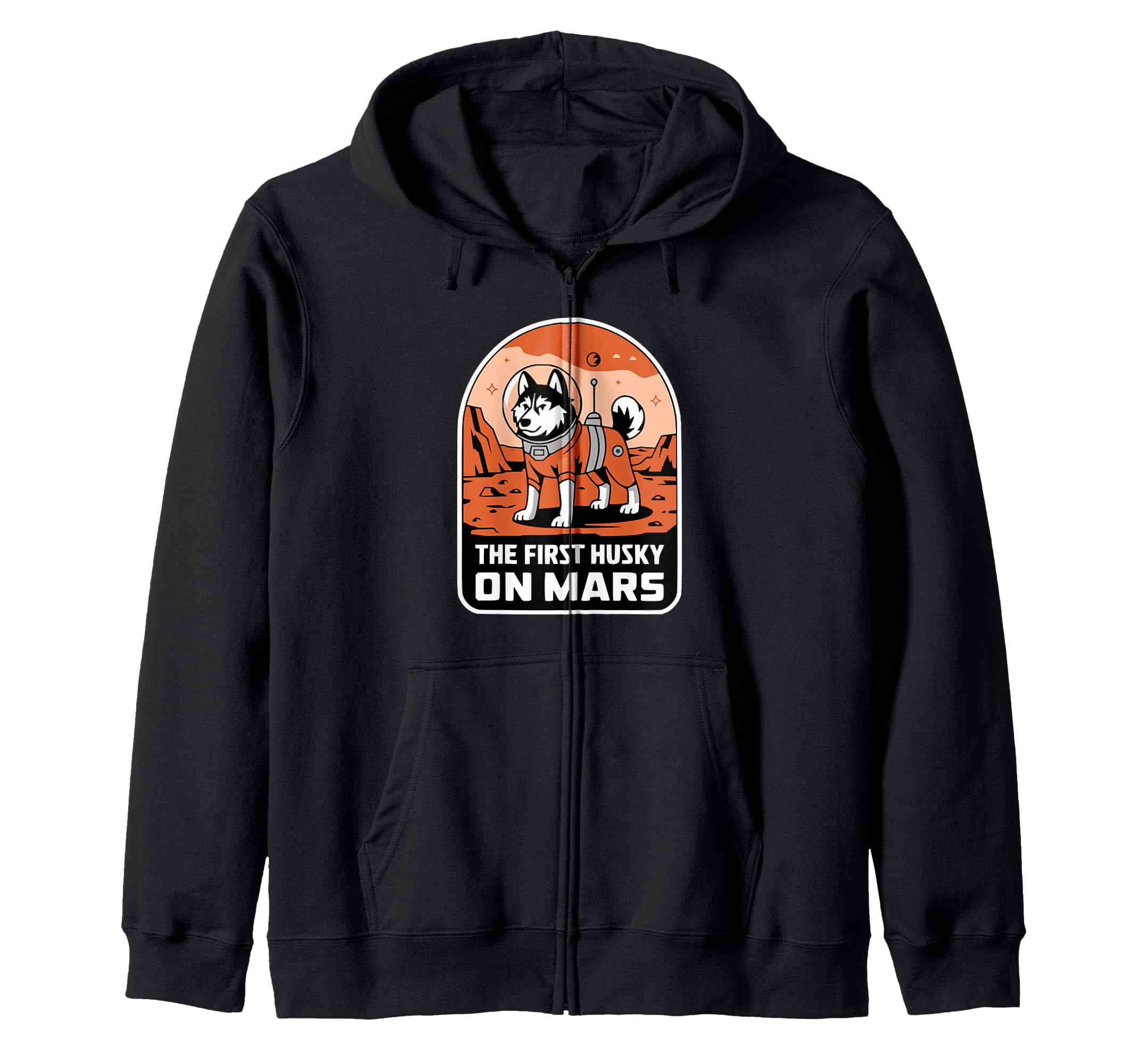 Mars Husky Funny Husky Kids Zip Hoodie