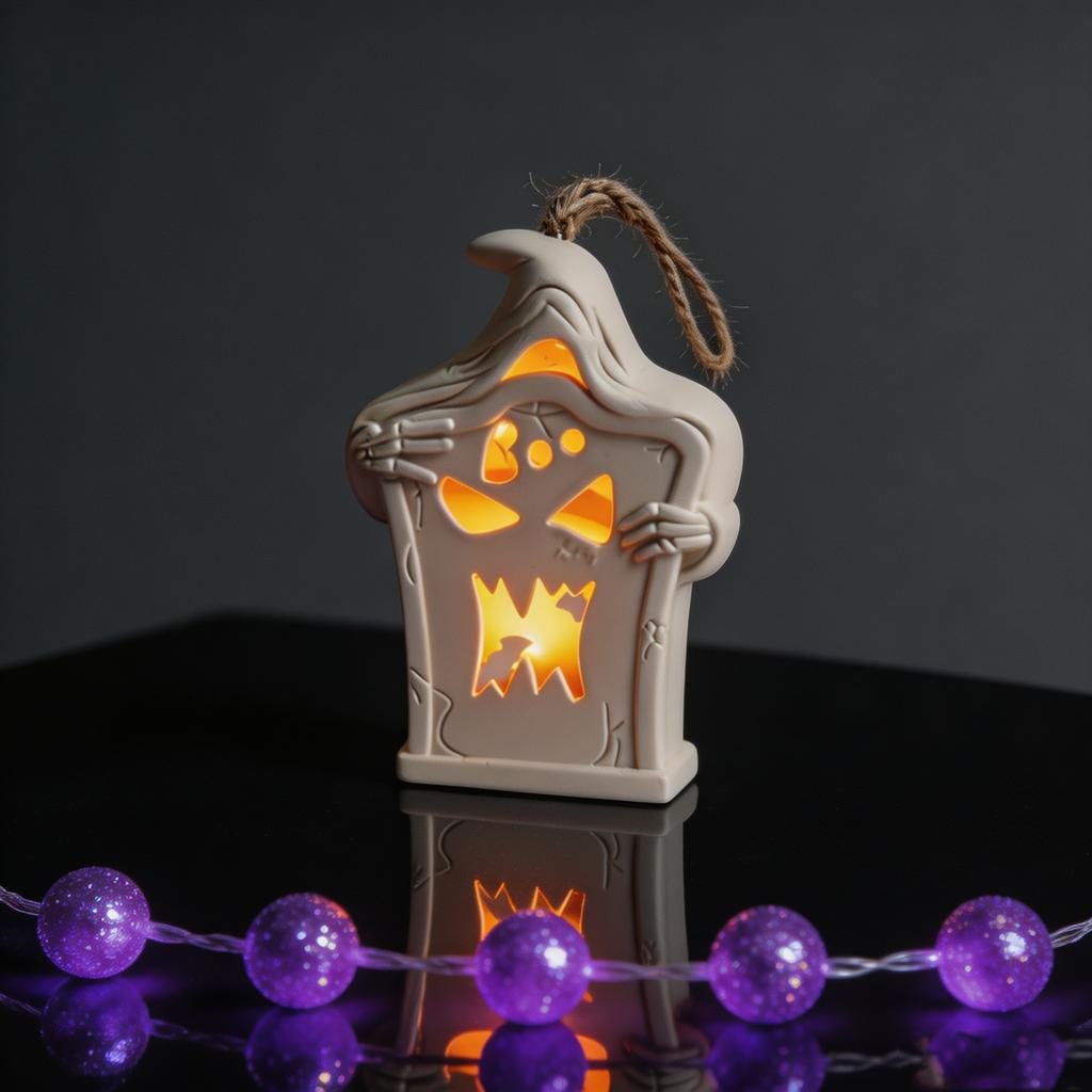 Halloween Pumpkin LED Candle Flameless Tabletop Decor for Home Party and Holiday