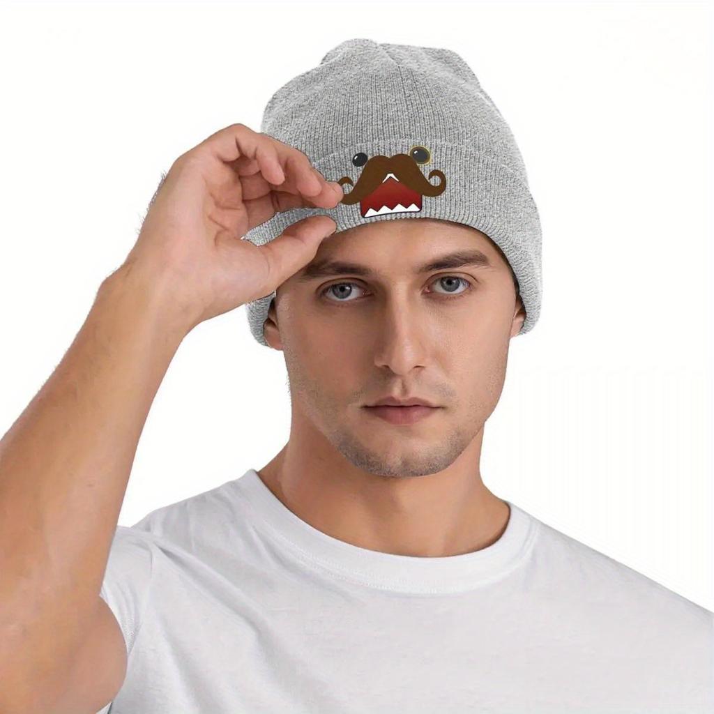 DOMO Mützen Schnurrbart Skullies Beanies Hippie Kopftuch Unisex Erwachsenenmützen Herbst Winter Individuell Street Y2K Mützen Geschenk
