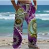 Men's 3D Abstract Pattern Printed Baggy Casual Trousers,  Elastic Drawstring Waist with Pockets, for Spring Summer Home Outdoor Vacation