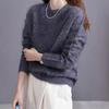 2025 Autumn/Winter Women's Thickened Wool Cashmere Round Neck Knit Sweater with Brushed Fleece