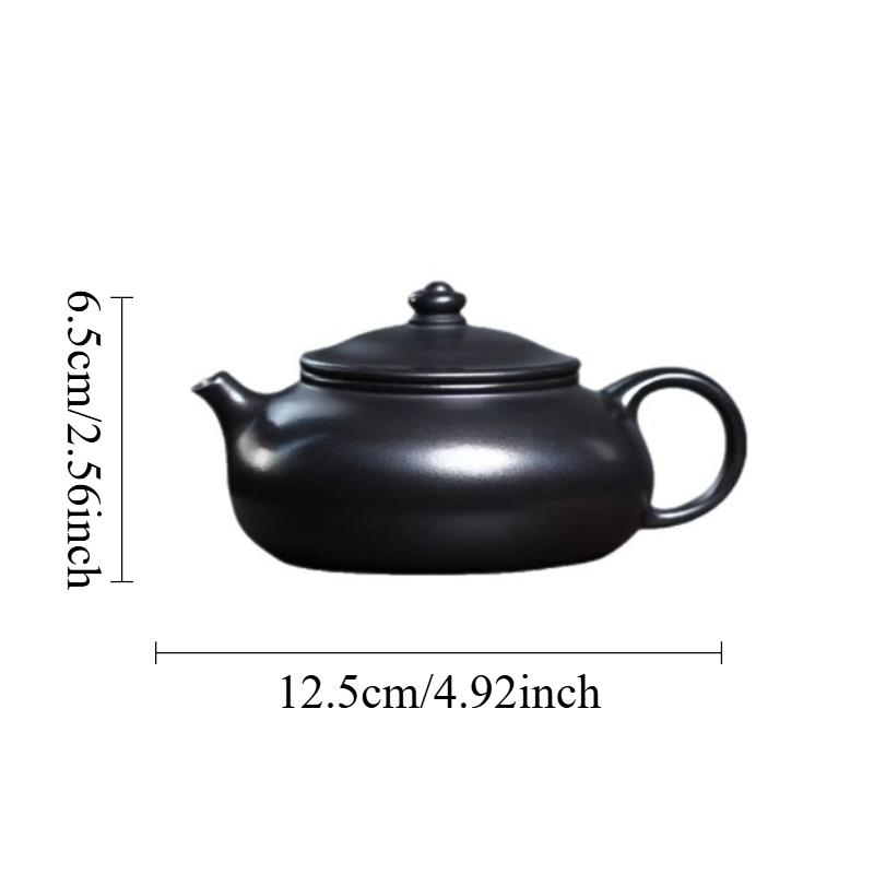 

Yixing Teapot Black Hanjiang Teapot Chinese Style Tea Pot Household Small Capacity Teapot Kungfu Internal Push Ball Hole Tea Set