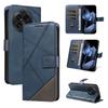For OnePlus 13 Leather Case Geometric Line Design Wallet Phone Cover with Wrist Strap