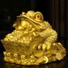 Feng Shui Copper Three-Legged Golden Toad Statue Money Toad Figurine for Shop Office Home Living Decor