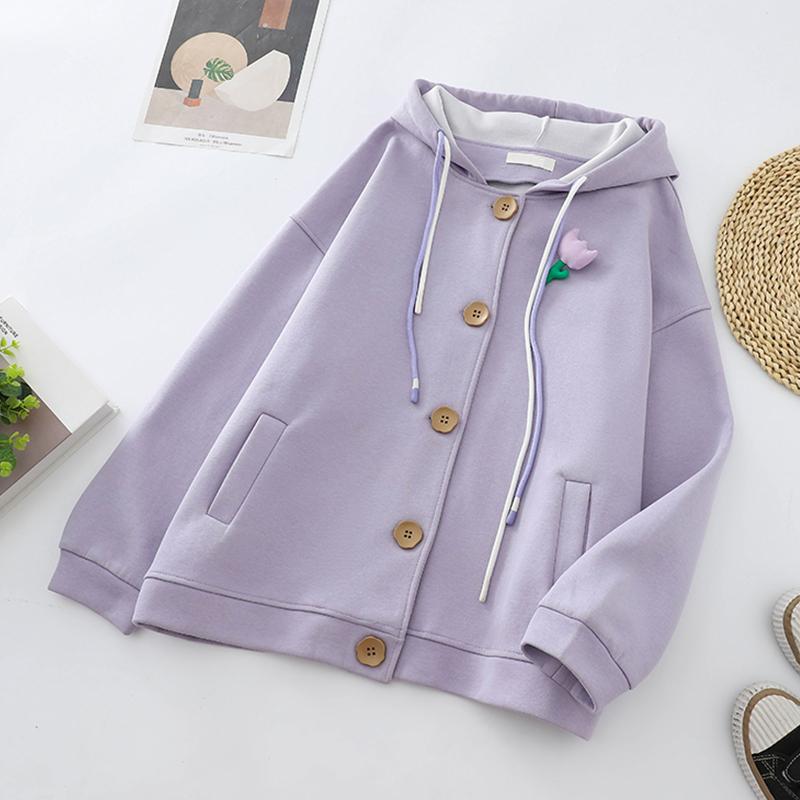 

осенне-зимний повседневный кардиган оверсайз женский худи с капюшоном однобортный y2k худи харадзюку однотонный молодежный женский худи XL