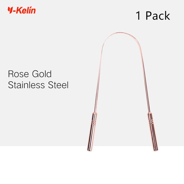 

Y-Kelin 3 Colors Stainless Steel Tongue Scraper Metal Tongue Fresh Breath Cleaning Coated Toothbrush Oral Hygiene