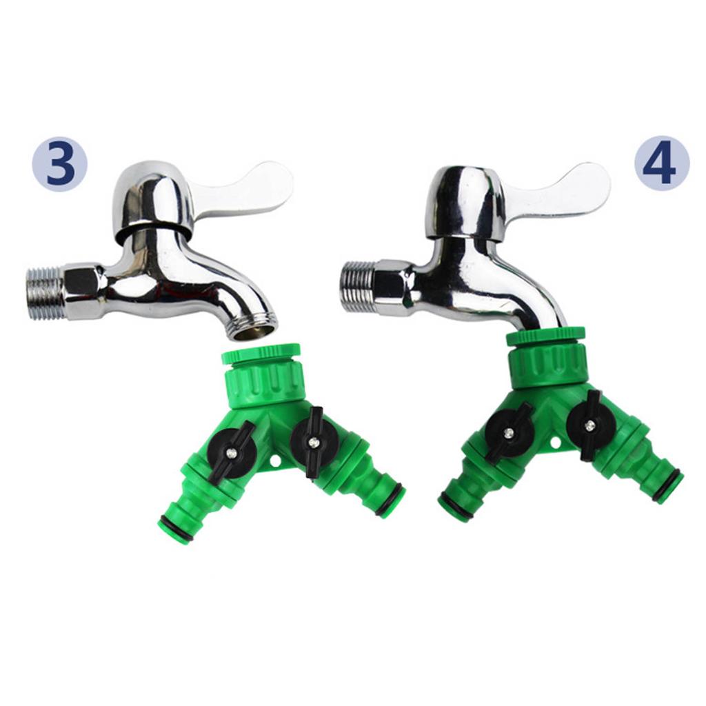 Water Splitter 3 Way 1 Inlet 2 Outlet Faucet Splitter Adapter for Washing Machine Gardening DN15 DN20 Plastic