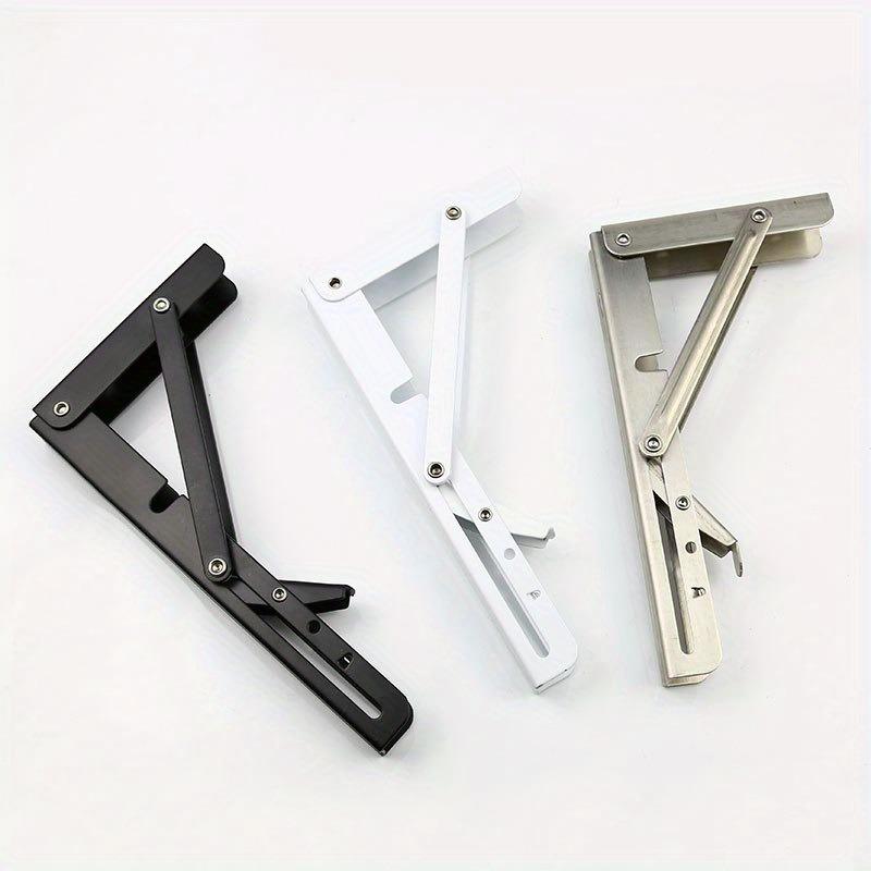 2pcs Folding Shelf Brackets Heavy Duty Stainless Steel Wall Mounted Collapsible Space Saving for Garage Workstation Toilet Shelf