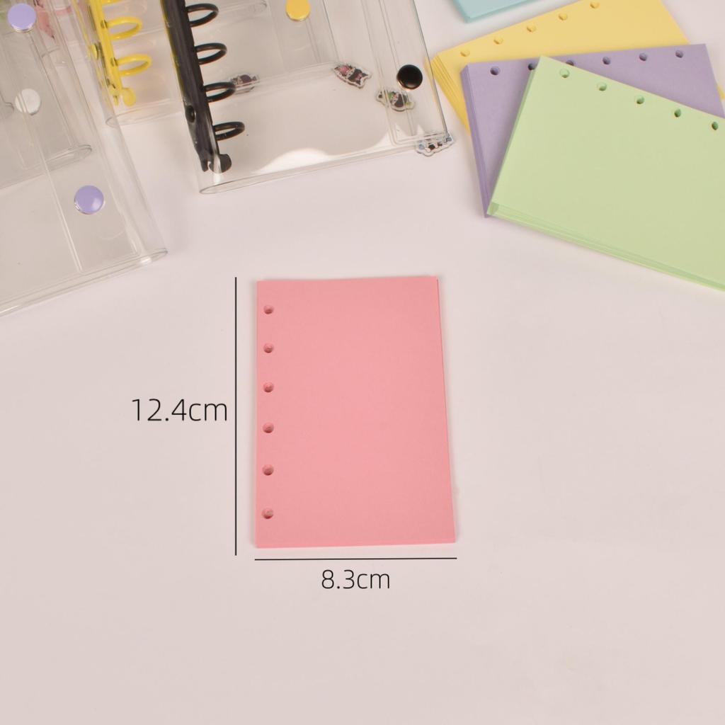 A7 Transparent Double-Ring PVC Ledger with Colored Shell Casing