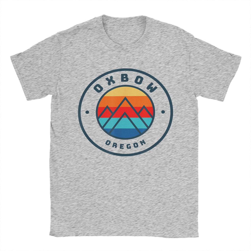 Oxbow Oregon Fishing Summer Men's T Shirt Mountain Novelty Tee Shirt Short Sleeve Crewneck T-Shirt Cotton Classic Clothes
