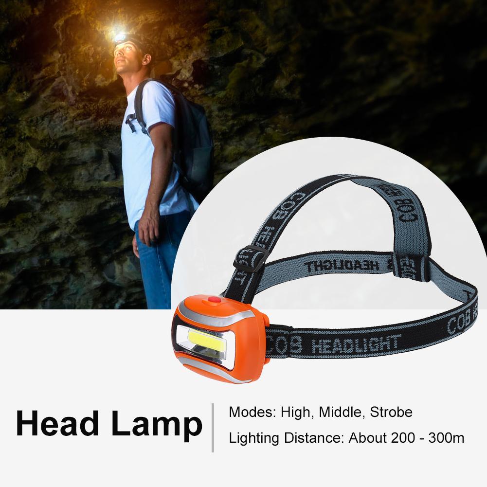 Waterproof Head Lamp Light Flashlight Headlight for Outdoor Cycling Camping Fishing(Orange)