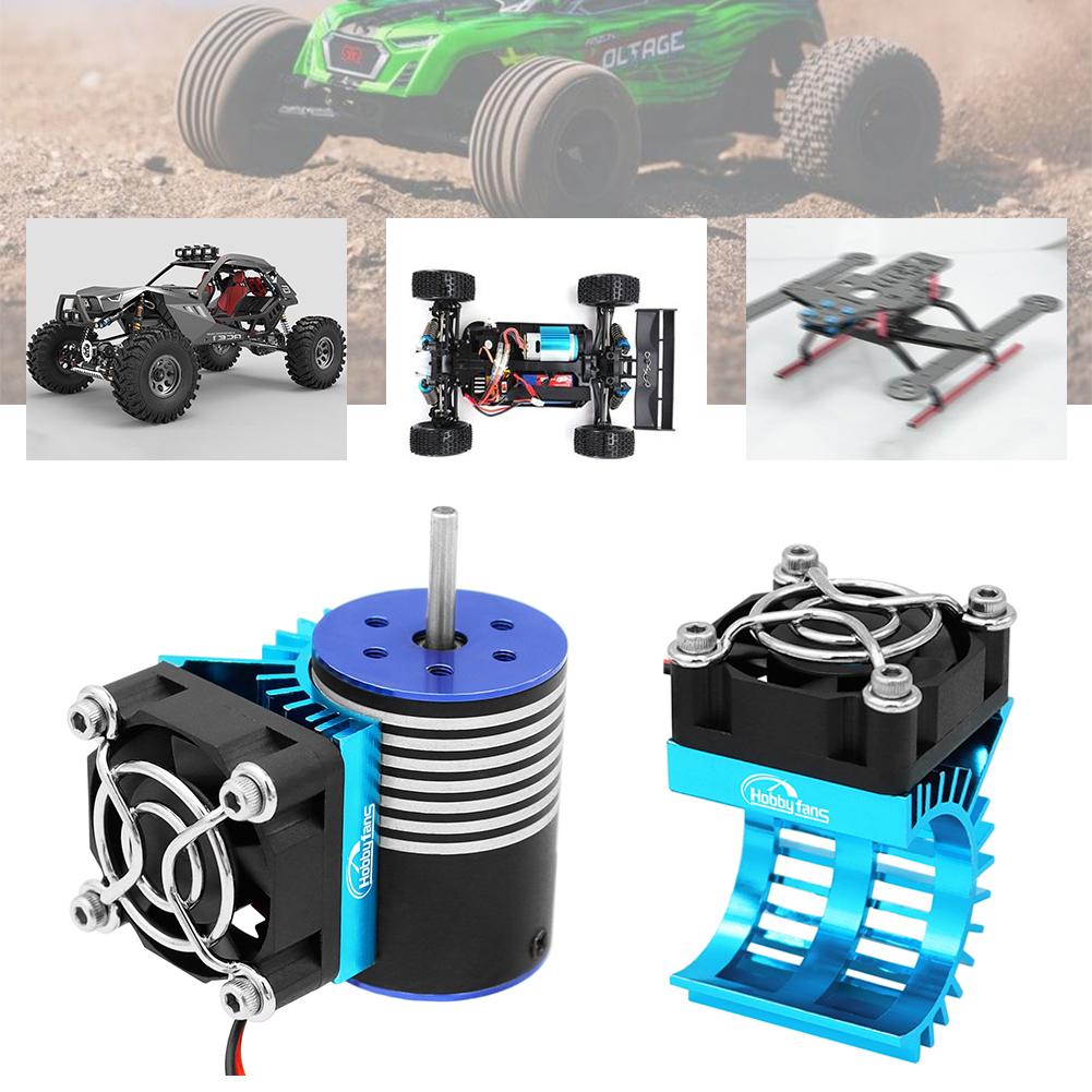 RC Motor Radiator with Cooling Fan for 1/14 1/16 1/18 370 380 390 RC Car for 2838 2858 2845 Brushless Motor