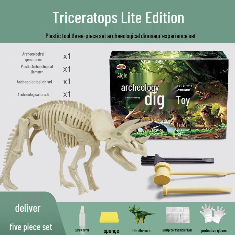 Dinosaur Fossil Excavation Toy - Gem and Skeleton Treasure Hunt for Kids