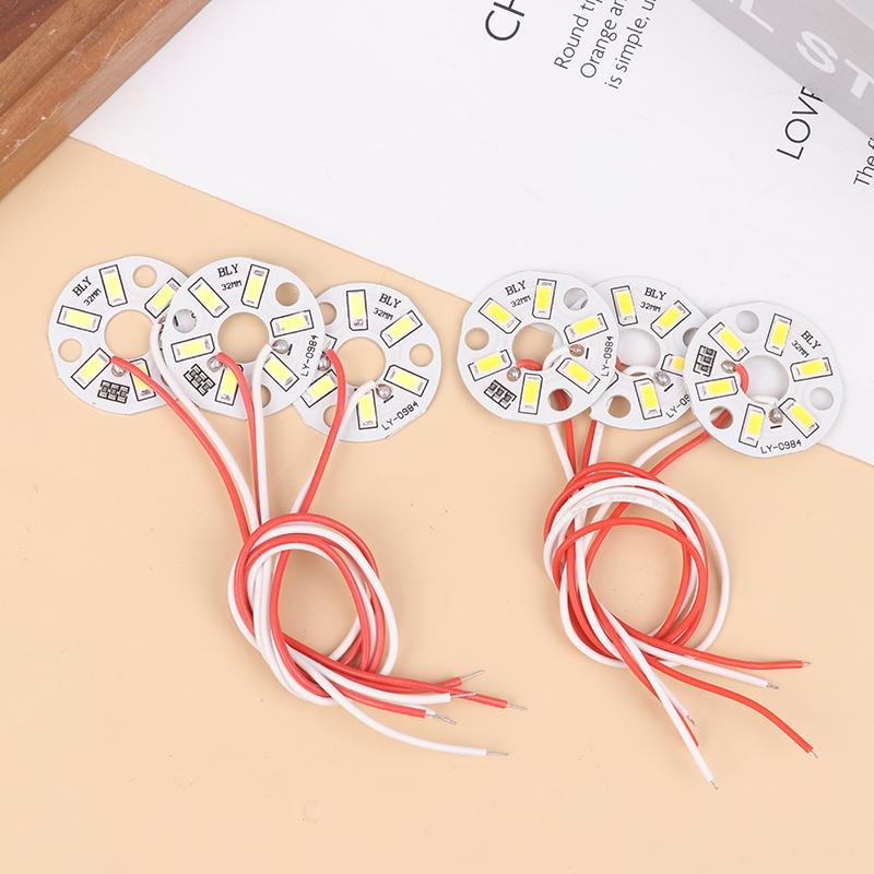 3Pcs 3W 5V Color Led Chip Bead Lights Board Bulb Round Transformation Light Source Dia 32Mm Green Blue Red Purple White Lamp