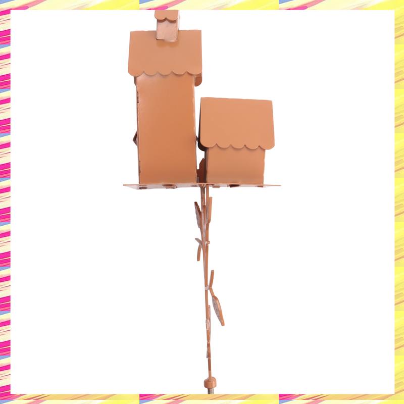 ABJJ Garden Bird House Metal Bird Feeders Garden Stakes With Pole Bird Houses For Courtyard Backyard Patio Outdoor Style E