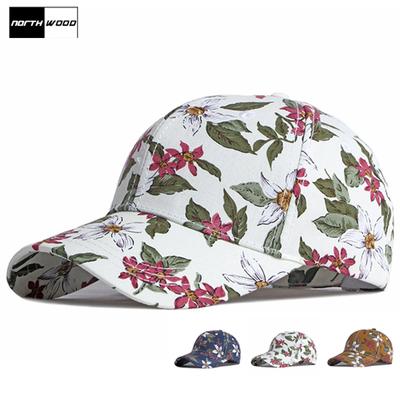 Dámská kšiltovka Květinový vzor Čepice Klobouky pro ženy Snapback Táta Klobouky Čepice proti slunci Žena