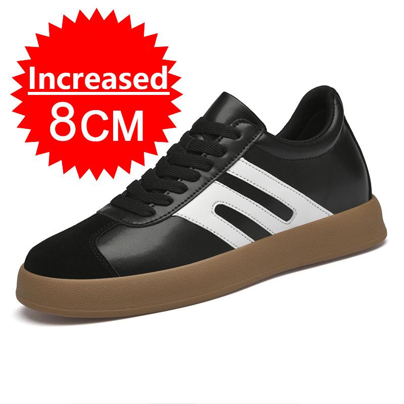 New Fashion Height Increasing Shoes for Men 8cm Invisible Elevator Sneakers White Men Brand Elevator Shoes Heightening Sneakers