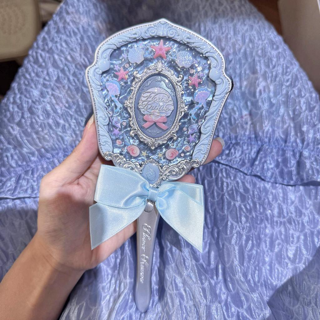 Flowerknows Makeup Hand  Shell Pearl Collection Makeup Mirrors High Beauty Portable Hand Mirror