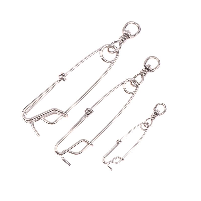 1Pc Stainless Steel Ring Tuna Fishing Clip Snap With Swivel Ring Connector For Spearfishing Long Line Fishing Accessories