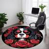 1pc Dog Rose Pattern Chair Carpet for Office, Round Non Slip Durable Large Size Office Carpet, Suitable for Office