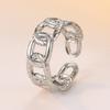 New High-Grade Retro Gold Plated Hollow Chain Ring - Adjustable Openwork Women's Jewelry