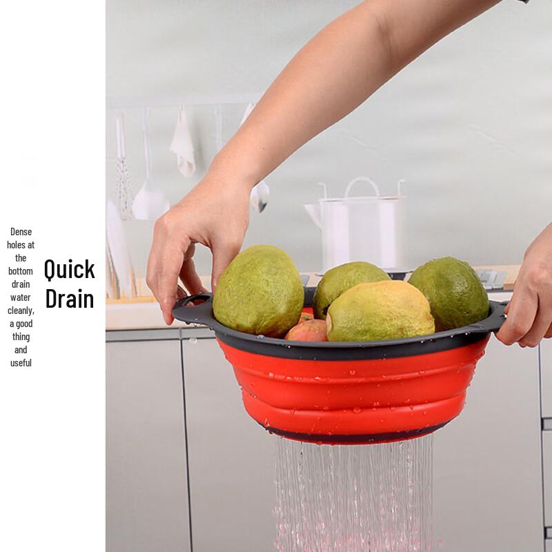 Jiwanggu Zusammenklappbares Kunststoff-Gemüsesieb-Set