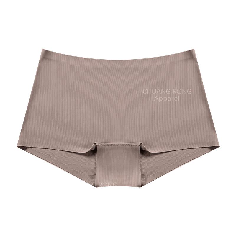 Large size striped anti-light boxer panties for women, comfortable and breathable without traces, and ice silk safety pants without buttocks. S темно-коричневого