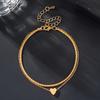 Elegant Sparkling Double Layer Heart Pendant Anklet for Women Bohemian Style Sexy Chain Summer Hoilday Jewelry Gifts