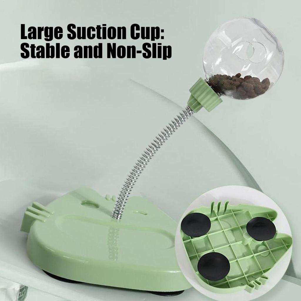 Cat Food Toy Interactive Slow Feeder Toy Cat Treat Ball With Teaser Wand For Kittens Pets Boredom Play Hunting Entertainment