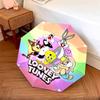 1pc Looney Tunes pattern Umbrella Portable Folding Umbrella Iron Frame Hole Bone Structure Outdoor Home Umbrella