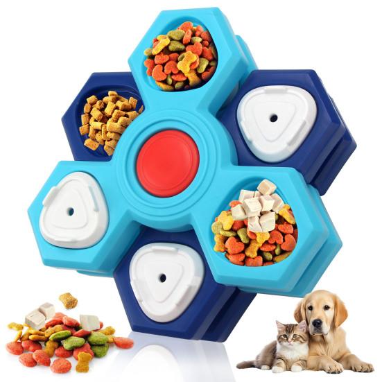 Interactive Puzzle Slow Feeder Enrichment Toy for IQ Training Entertainment Spinning 2/3/4 Layer Treat Dispenser for Small Medium Large Dogs